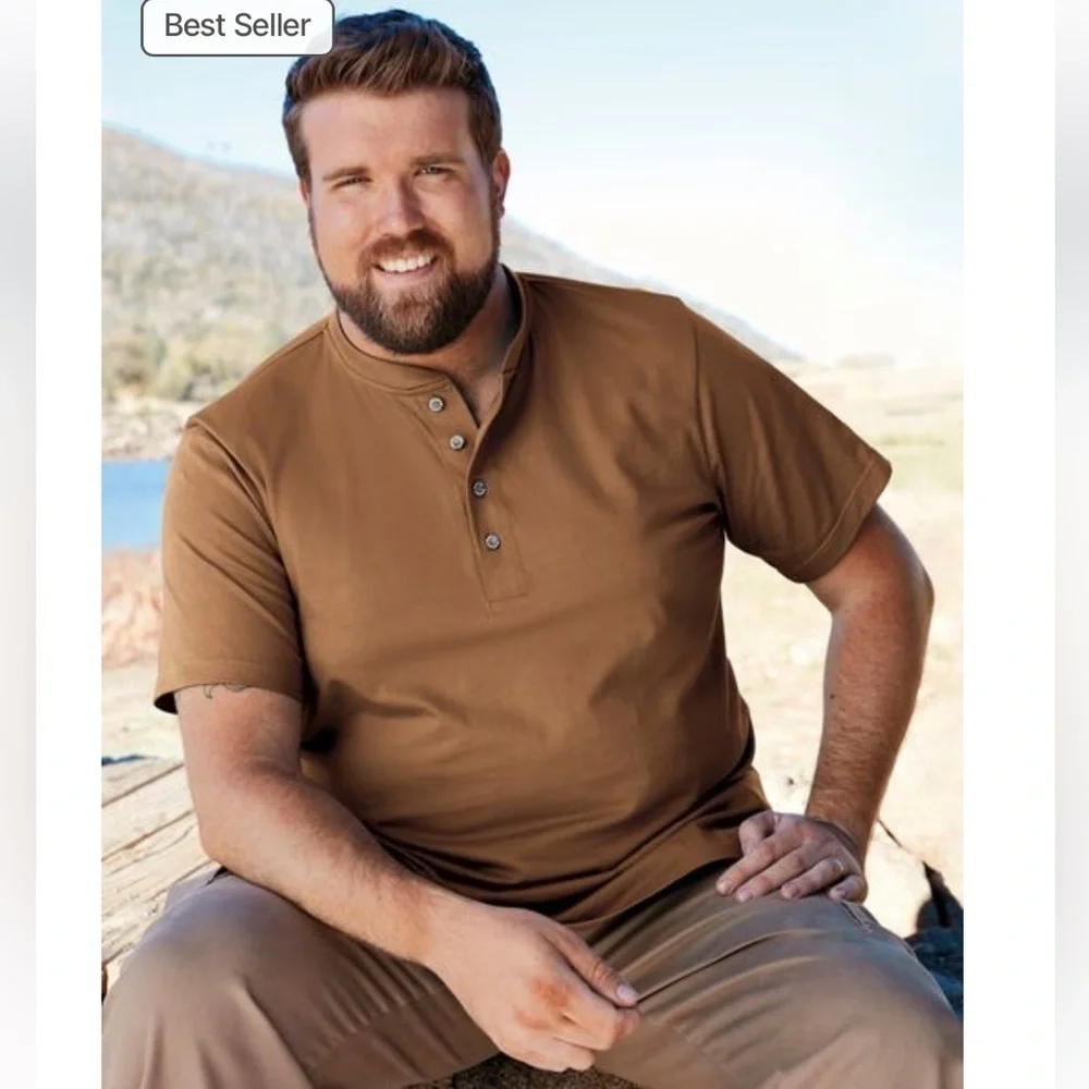 Boulder Creek Trading Company 4XT Navy Blue Henley Shirt
